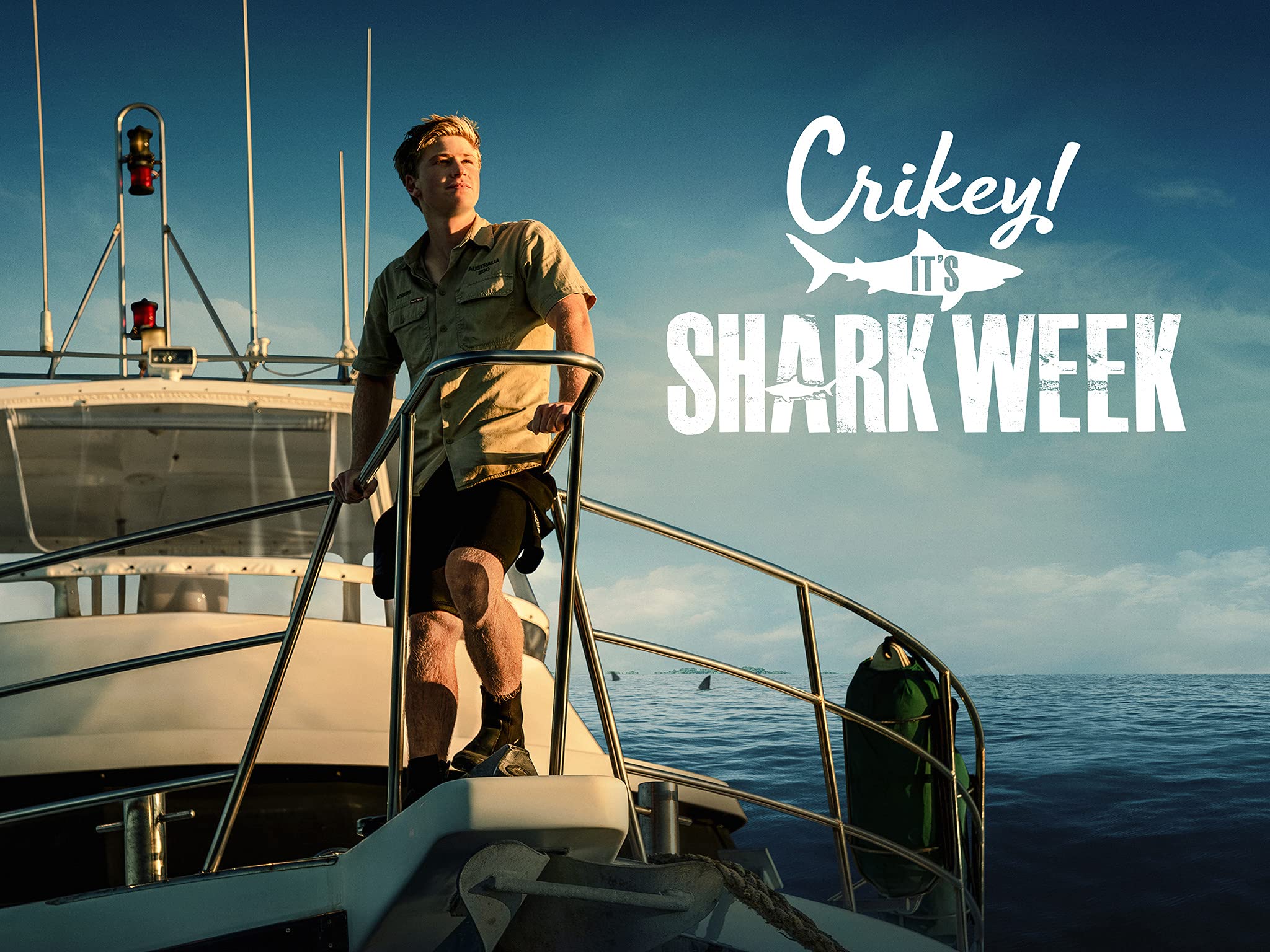 Caratula de Crikey! It's shark week (Robert Irwin y el tiburón blanco) 