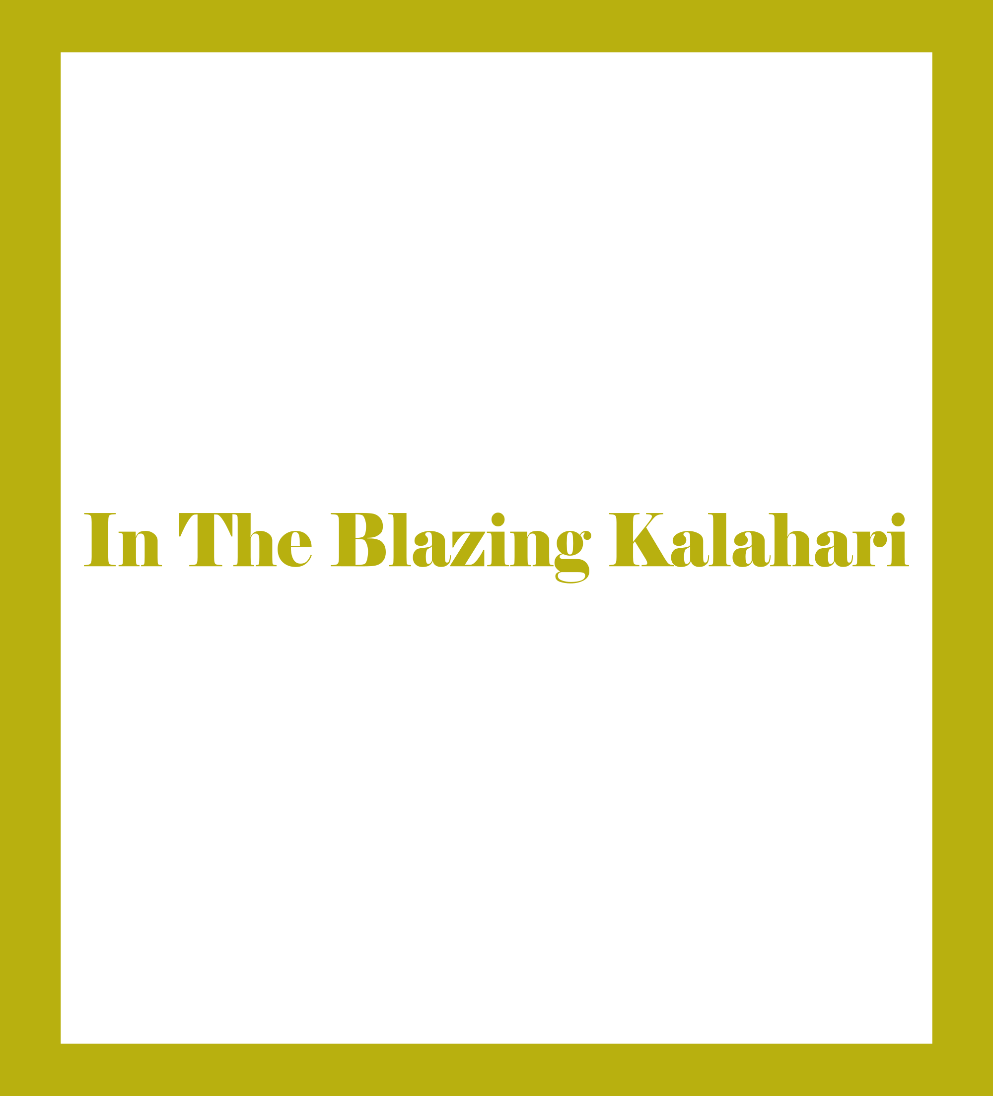 In The Blazing Kalahari